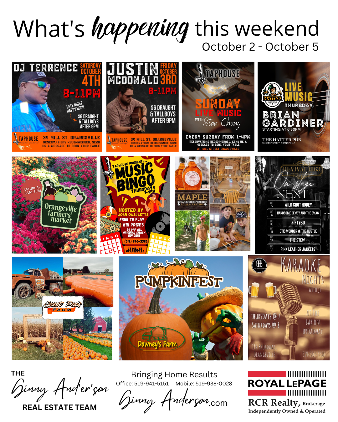What is happening this weekend. Thursday Oct 3 - Sunday Oct 5