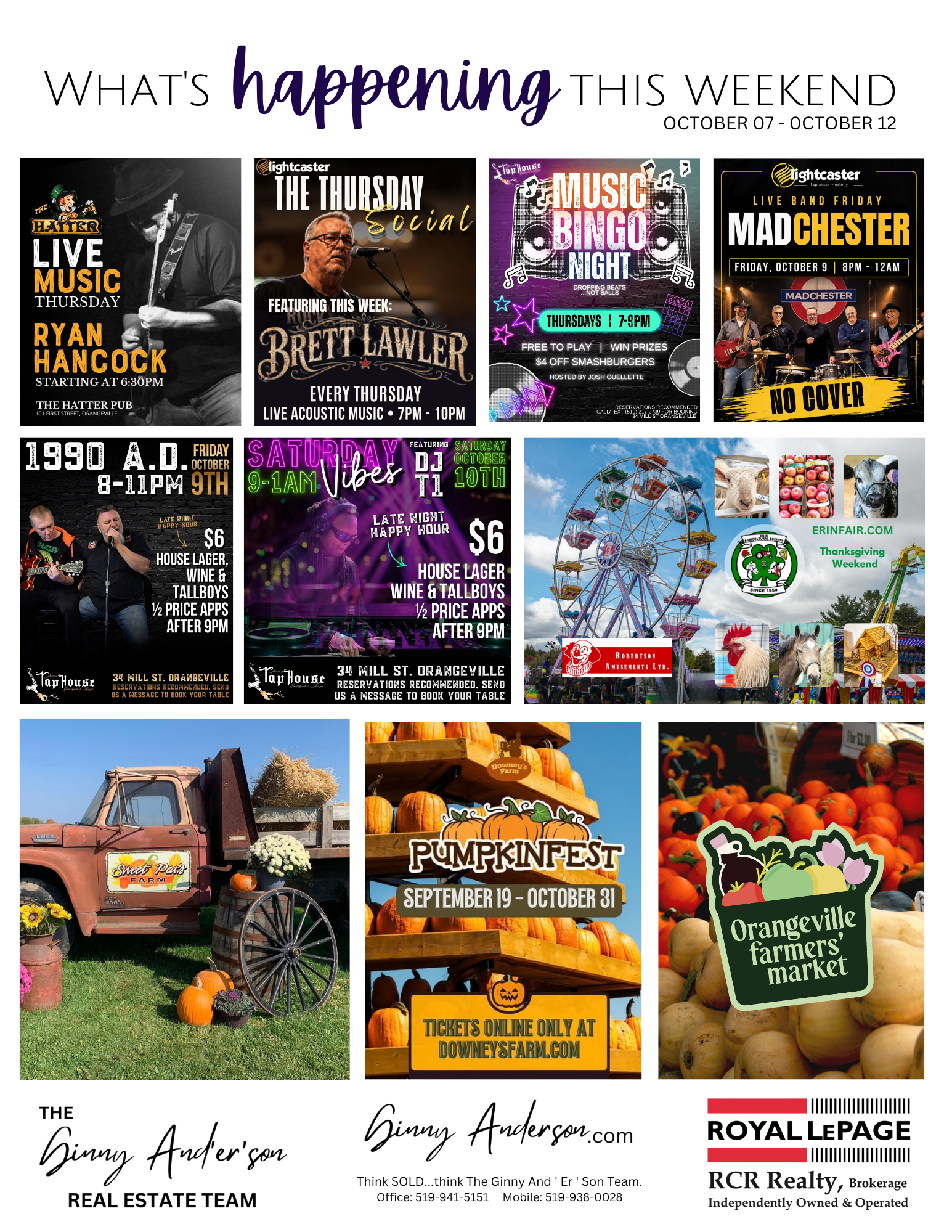 WHAT’S HAPPENING AROUND ORANGEVILLE: OCTOBER 8–12, 2026